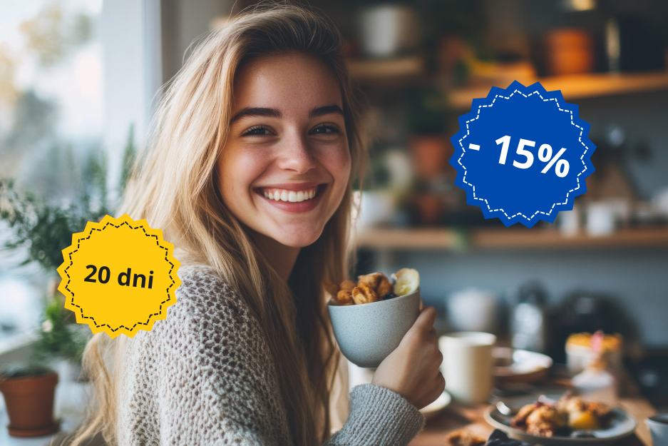 15% rabatu przy zamówieniu na 20 dni